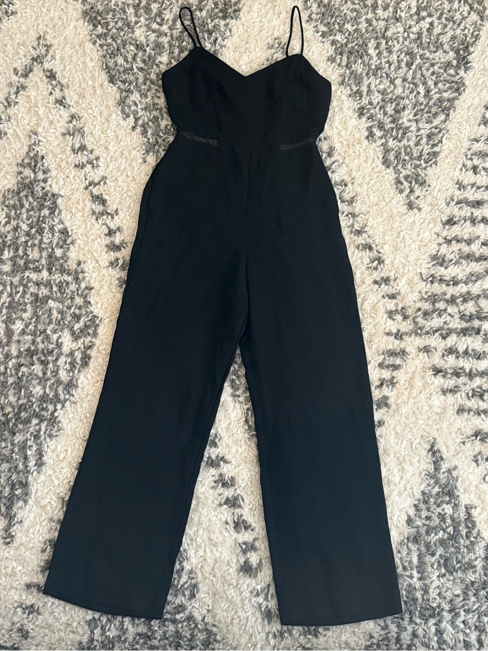 Anthropologie Black Spaghetti-Strap Wide-Leg Jumpsuit